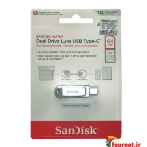 فلش مموری سن دیسک مدل Ultra Dual Drive Luxe USB 3.2 ظرفیت 64 گیگابایت
